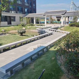 信阳 芝麻灰小区坐凳&栏杆安装效果