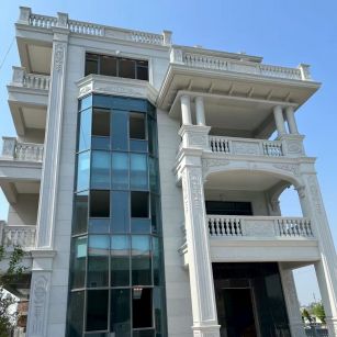 信阳 芝麻白花岗岩别墅外墙干挂效果展示