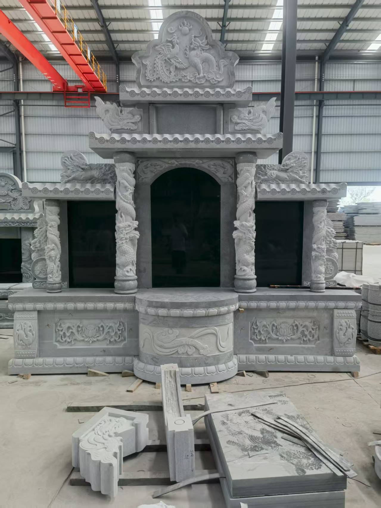 信阳 芝麻灰高档墓碑，土墓，可定制