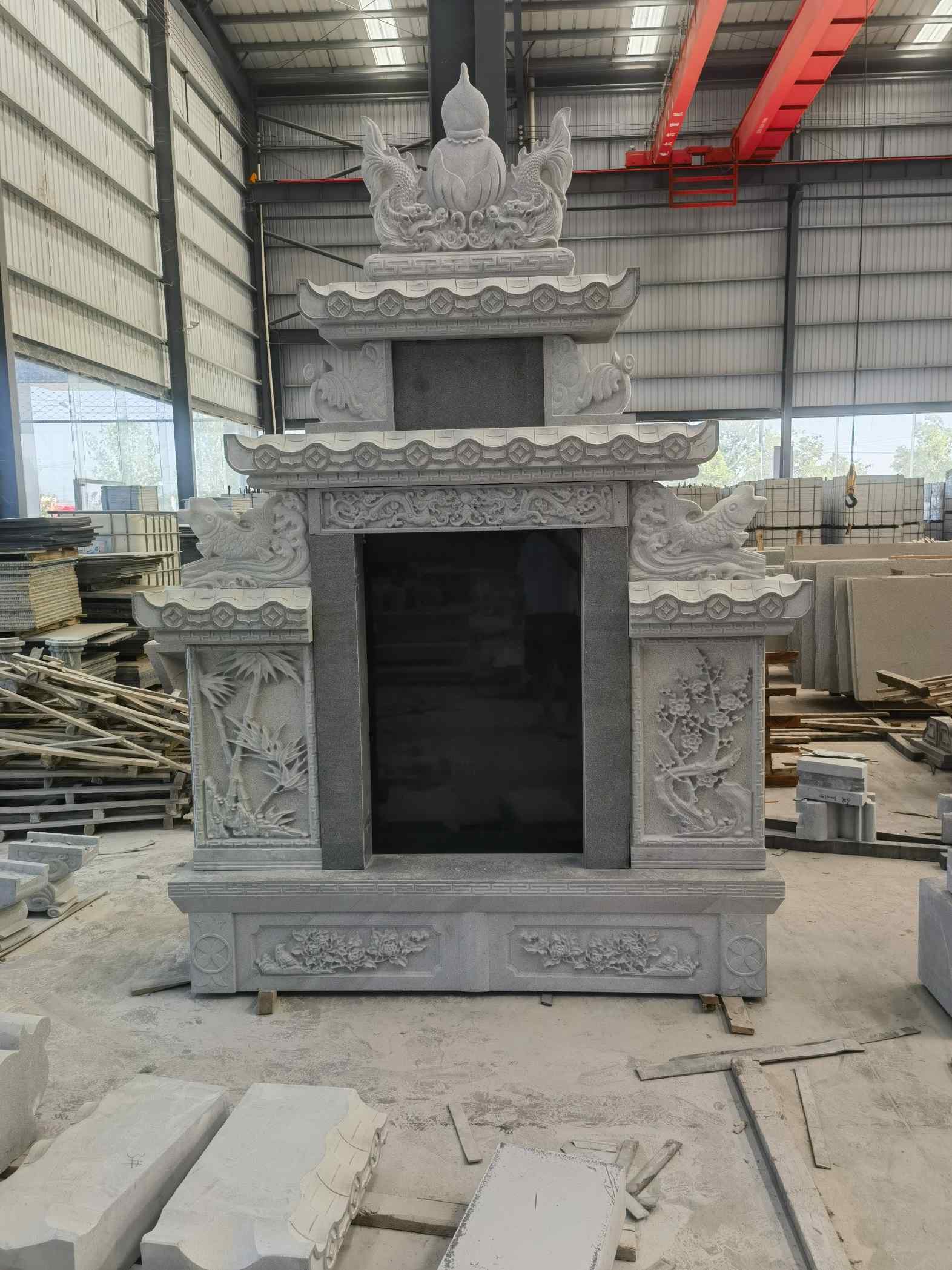 信阳 芝麻灰高档墓碑、土墓，一套也支持定做