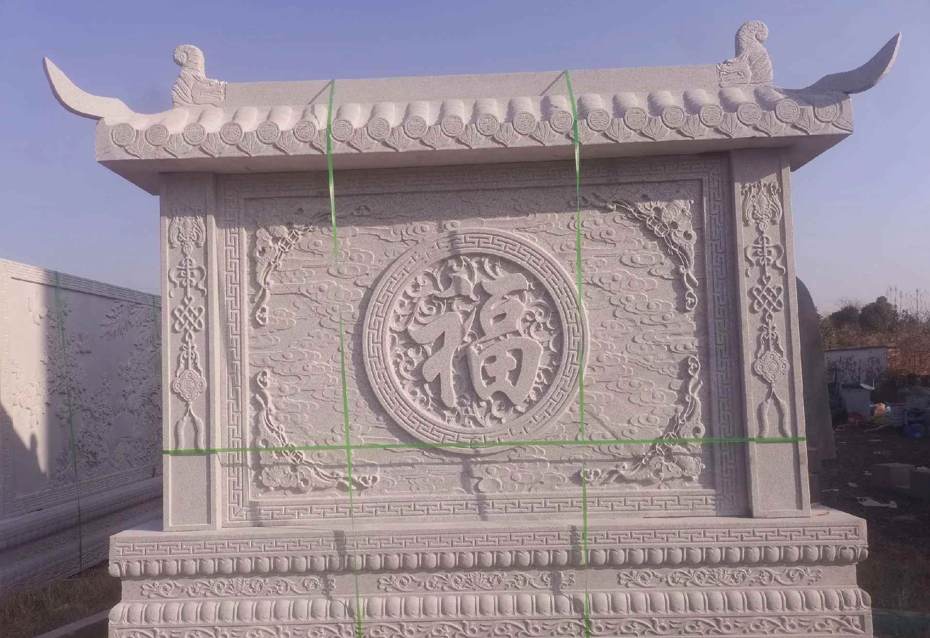 信阳 芝麻白花岗岩屏风，照壁，影壁